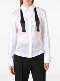 Elisabetta Franchi Cotton Voile Shirt With Bow Tie | White | FARFETCH at Farfetch